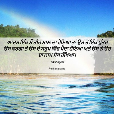 Picture 06 - ਪੈਦਾਇਸ਼ 5:3 PANIRV - ਆਦਮ ਇੱਕ ਸੌ ਤੀਹ ਸਾਲ - Bible Verse Picture