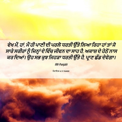 Picture 06 - ਪੈਦਾਇਸ਼ 6:17 PANIRV - ਵੇਖ ਮੈਂ, ਹਾਂ, ਮੈਂ ਹੀ - Bible Verse Picture