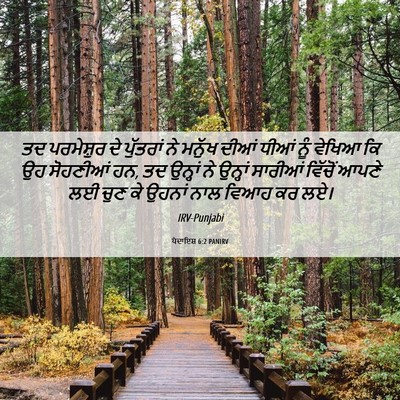 Picture 06 - ਪੈਦਾਇਸ਼ 6:2 PANIRV - ਤਦ ਪਰਮੇਸ਼ੁਰ ਦੇ - Bible Verse Picture