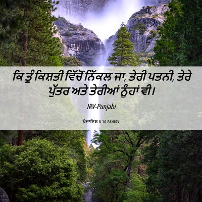 Picture 06 - ਪੈਦਾਇਸ਼ 8:16 PANIRV - ਕਿ ਤੂੰ ਕਿਸ਼ਤੀ - Bible Verse Picture