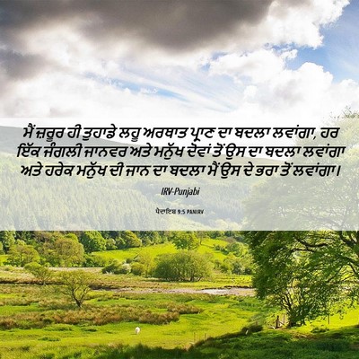 Picture 06 - ਪੈਦਾਇਸ਼ 9:5 PANIRV - ਮੈਂ ਜ਼ਰੂਰ ਹੀ - Bible Verse Picture