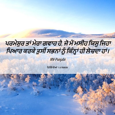 Picture 06 - ਫਿਲਿੱਪੀਆਂ 1:8 PANIRV - ਪਰਮੇਸ਼ੁਰ ਤਾਂ ਮੇਰਾ - Bible Verse Picture