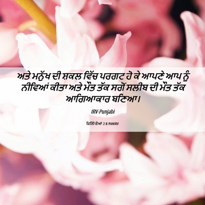 Picture 06 - ਫਿਲਿੱਪੀਆਂ 2:8 PANIRV - ਅਤੇ ਮਨੁੱਖ ਦੀ ਸ਼ਕਲ - Bible Verse Picture