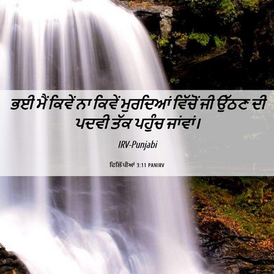 Picture 06 - ਫਿਲਿੱਪੀਆਂ 3:11 PANIRV - ਭਈ ਮੈਂ ਕਿਵੇਂ ਨਾ - Bible Verse Picture