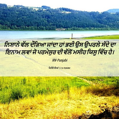 Picture 06 - ਫਿਲਿੱਪੀਆਂ 3:14 PANIRV - ਨਿਸ਼ਾਨੇ ਵੱਲ ਦੌੜਿਆ - Bible Verse Picture