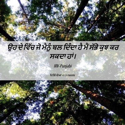 Picture 06 - ਫਿਲਿੱਪੀਆਂ 4:13 PANIRV - ਉਹ ਦੇ ਵਿੱਚ ਜੋ ਮੈਨੂੰ - Bible Verse Picture