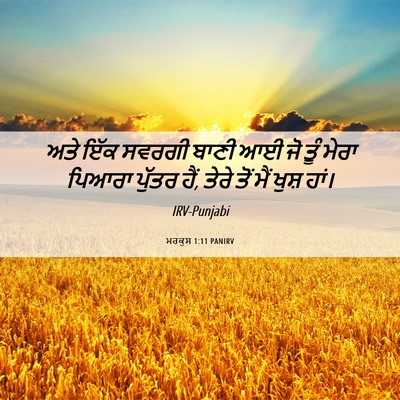 Picture 06 - ਮਰਕੁਸ 1:11 PANIRV - ਅਤੇ ਇੱਕ ਸਵਰਗੀ ਬਾਣੀ - Bible Verse Picture