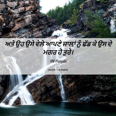 Picture 06 - ਮਰਕੁਸ 1:18 PANIRV - ਅਤੇ ਉਹ ਉਸੇ ਵੇਲੇ - Bible Verse Picture