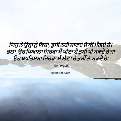 Picture 06 - ਮਰਕੁਸ 10:38 PANIRV - ਯਿਸੂ ਨੇ ਉਨ੍ਹਾਂ ਨੂੰ - Bible Verse Picture
