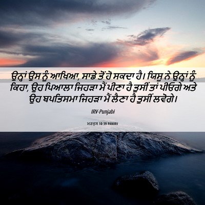Picture 06 - ਮਰਕੁਸ 10:39 PANIRV - ਉਨ੍ਹਾਂ ਉਸ ਨੂੰ ਆਖਿਆ, - Bible Verse Picture