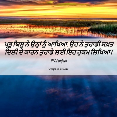 Picture 06 - ਮਰਕੁਸ 10:5 PANIRV - ਪ੍ਰਭੂ ਯਿਸੂ ਨੇ - Bible Verse Picture