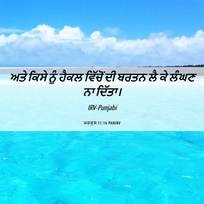 Picture 06 - ਮਰਕੁਸ 11:16 PANIRV - ਅਤੇ ਕਿਸੇ ਨੂੰ ਹੈਕਲ - Bible Verse Picture