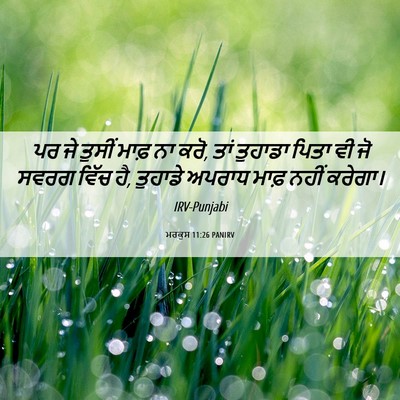 Picture 06 - ਮਰਕੁਸ 11:26 PANIRV - ਪਰ ਜੇ ਤੁਸੀਂ ਮਾਫ਼ ਨਾ - Bible Verse Picture