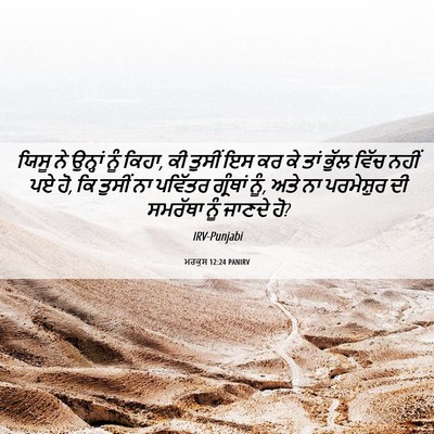Picture 06 - ਮਰਕੁਸ 12:24 PANIRV - ਯਿਸੂ ਨੇ ਉਨ੍ਹਾਂ ਨੂੰ - Bible Verse Picture