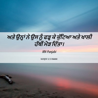 Picture 06 - ਮਰਕੁਸ 12:3 PANIRV - ਅਤੇ ਉਨ੍ਹਾਂ ਨੇ ਉਸ - Bible Verse Picture