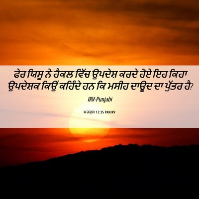 Picture 06 - ਮਰਕੁਸ 12:35 PANIRV - ਫੇਰ ਯਿਸੂ ਨੇ ਹੈਕਲ - Bible Verse Picture