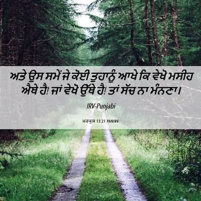 Picture 06 - ਮਰਕੁਸ 13:21 PANIRV - ਅਤੇ ਉਸ ਸਮੇਂ ਜੇ ਕੋਈ - Bible Verse Picture