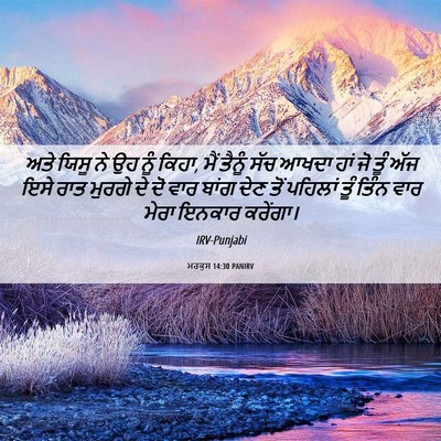 Picture 06 - ਮਰਕੁਸ 14:30 PANIRV - ਅਤੇ ਯਿਸੂ ਨੇ ਉਹ ਨੂੰ - Bible Verse Picture