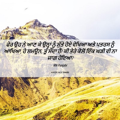 Picture 06 - ਮਰਕੁਸ 14:37 PANIRV - ਫੇਰ ਉਹ ਨੇ ਆਣ ਕੇ - Bible Verse Picture
