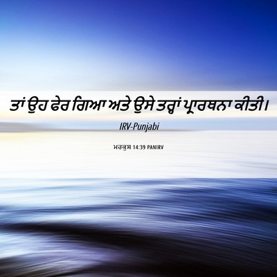 Picture 06 - ਮਰਕੁਸ 14:39 PANIRV - ਤਾਂ ਉਹ ਫੇਰ ਗਿਆ ਅਤੇ - Bible Verse Picture