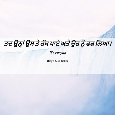Picture 06 - ਮਰਕੁਸ 14:46 PANIRV - ਤਦ ਉਨ੍ਹਾਂ ਉਸ ਤੇ ਹੱਥ - Bible Verse Picture