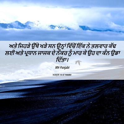 Picture 06 - ਮਰਕੁਸ 14:47 PANIRV - ਅਤੇ ਜਿਹੜੇ ਉੱਥੇ ਖੜੇ - Bible Verse Picture