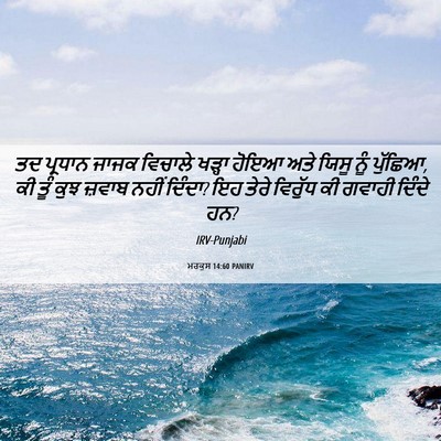 Picture 06 - ਮਰਕੁਸ 14:60 PANIRV - ਤਦ ਪ੍ਰਧਾਨ ਜਾਜਕ - Bible Verse Picture