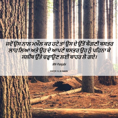 Picture 06 - ਮਰਕੁਸ 15:20 PANIRV - ਜਦੋਂ ਉਸ ਨਾਲ ਮਖ਼ੌਲ - Bible Verse Picture