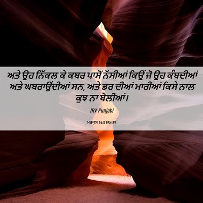 Picture 06 - ਮਰਕੁਸ 16:8 PANIRV - ਅਤੇ ਉਹ ਨਿੱਕਲ ਕੇ ਕਬਰ - Bible Verse Picture