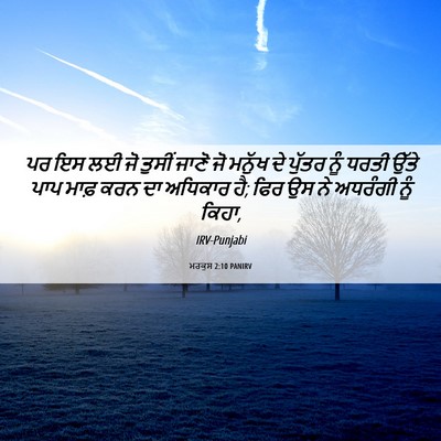 Picture 06 - ਮਰਕੁਸ 2:10 PANIRV - ਪਰ ਇਸ ਲਈ ਜੋ ਤੁਸੀਂ - Bible Verse Picture