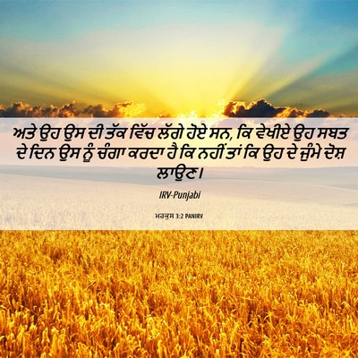 Picture 06 - ਮਰਕੁਸ 3:2 PANIRV - ਅਤੇ ਉਹ ਉਸ ਦੀ ਤੱਕ - Bible Verse Picture