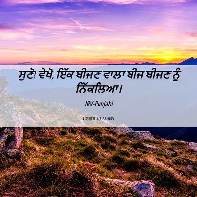 Picture 06 - ਮਰਕੁਸ 4:3 PANIRV - ਸੁਣੋ! ਵੇਖੋ, ਇੱਕ - Bible Verse Picture