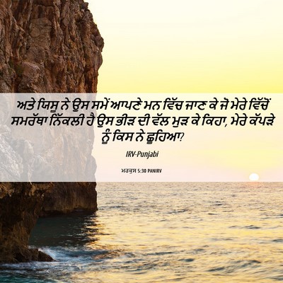 Picture 06 - ਮਰਕੁਸ 5:30 PANIRV - ਅਤੇ ਯਿਸੂ ਨੇ ਉਸ ਸਮੇਂ - Bible Verse Picture