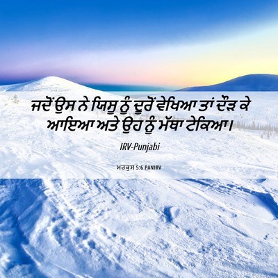 Picture 06 - ਮਰਕੁਸ 5:6 PANIRV - ਜਦੋਂ ਉਸ ਨੇ ਯਿਸੂ ਨੂੰ - Bible Verse Picture