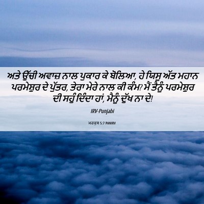 Picture 06 - ਮਰਕੁਸ 5:7 PANIRV - ਅਤੇ ਉੱਚੀ ਅਵਾਜ਼ ਨਾਲ - Bible Verse Picture