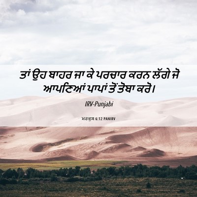 Picture 06 - ਮਰਕੁਸ 6:12 PANIRV - ਤਾਂ ਉਹ ਬਾਹਰ ਜਾ ਕੇ - Bible Verse Picture