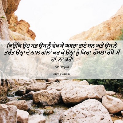 Picture 06 - ਮਰਕੁਸ 6:50 PANIRV - ਕਿਉਂਕਿ ਉਹ ਸਭ ਉਸ ਨੂੰ - Bible Verse Picture