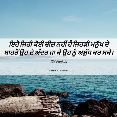 Picture 06 - ਮਰਕੁਸ 7:15 PANIRV - ਇਹੋ ਜਿਹੀ ਕੋਈ ਚੀਜ਼ - Bible Verse Picture