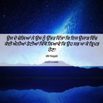 Picture 06 - ਮਰਕੁਸ 8:4 PANIRV - ਉਸ ਦੇ ਚੇਲਿਆਂ ਨੇ ਉਸ - Bible Verse Picture