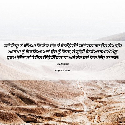 Picture 06 - ਮਰਕੁਸ 9:25 PANIRV - ਜਦੋਂ ਯਿਸੂ ਨੇ ਵੇਖਿਆ - Bible Verse Picture
