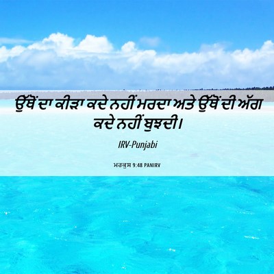 Picture 06 - ਮਰਕੁਸ 9:48 PANIRV - ਉੱਥੋਂ ਦਾ ਕੀੜਾ ਕਦੇ - Bible Verse Picture