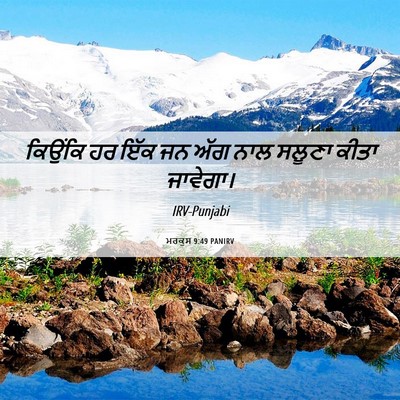 Picture 06 - ਮਰਕੁਸ 9:49 PANIRV - ਕਿਉਂਕਿ ਹਰ ਇੱਕ ਜਨ - Bible Verse Picture