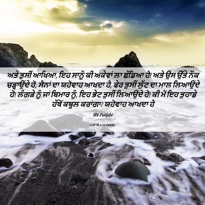 Picture 06 - ਮਲਾਕੀ 1:13 PANIRV - ਅਤੇ ਤੁਸੀਂ ਆਖਿਆ, ਇਹ - Bible Verse Picture
