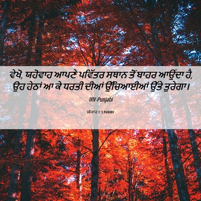 Picture 06 - ਮੀਕਾਹ 1:3 PANIRV - ਵੇਖੋ, ਯਹੋਵਾਹ ਆਪਣੇ - Bible Verse Picture