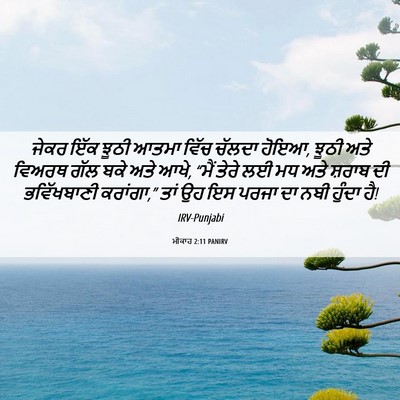 Picture 06 - ਮੀਕਾਹ 2:11 PANIRV - ਜੇਕਰ ਇੱਕ ਝੂਠੀ ਆਤਮਾ - Bible Verse Picture