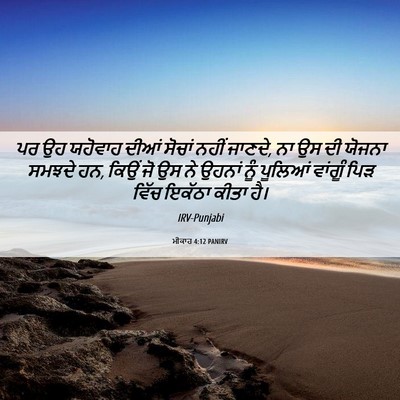 Picture 06 - ਮੀਕਾਹ 4:12 PANIRV - ਪਰ ਉਹ ਯਹੋਵਾਹ ਦੀਆਂ - Bible Verse Picture