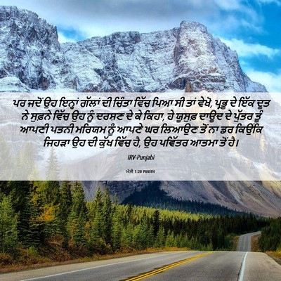 Picture 06 - ਮੱਤੀ 1:20 PANIRV - ਪਰ ਜਦੋਂ ਉਹ ਇਨ੍ਹਾਂ - Bible Verse Picture