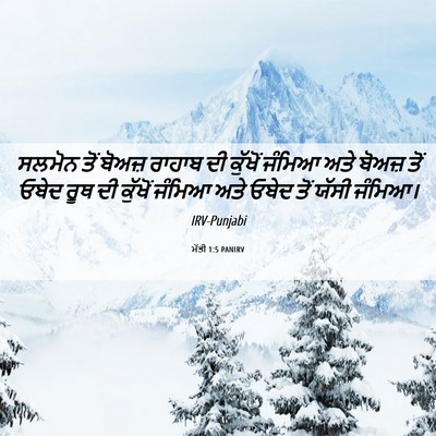Picture 06 - ਮੱਤੀ 1:5 PANIRV - ਸਲਮੋਨ ਤੋਂ ਬੋਅਜ਼ - Bible Verse Picture