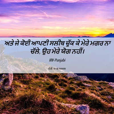 Picture 06 - ਮੱਤੀ 10:38 PANIRV - ਅਤੇ ਜੇ ਕੋਈ ਆਪਣੀ - Bible Verse Picture