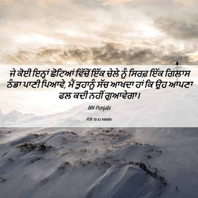 Picture 06 - ਮੱਤੀ 10:42 PANIRV - ਜੇ ਕੋਈ ਇਨ੍ਹਾਂ - Bible Verse Picture